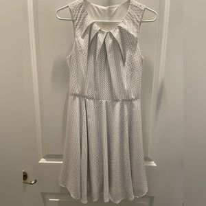Express White Dress with Black Triangle Dots, S